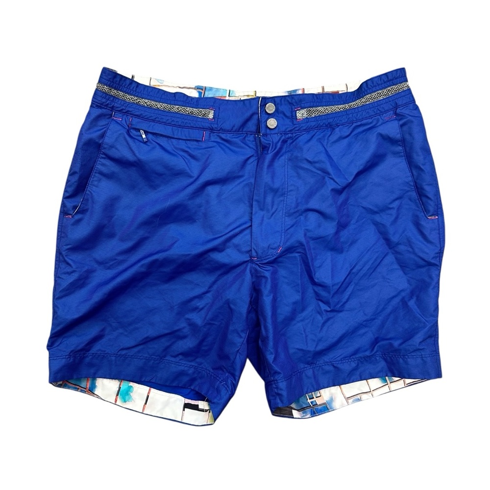 Robert Graham Swimsuit Shorts Adult Size 34 Board Lined Trunks Classic Fit Blue‎
